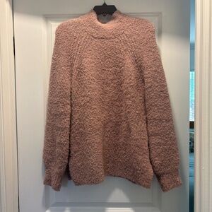 Gap Mock Neck Fuzzy Dusty Pink Sweater